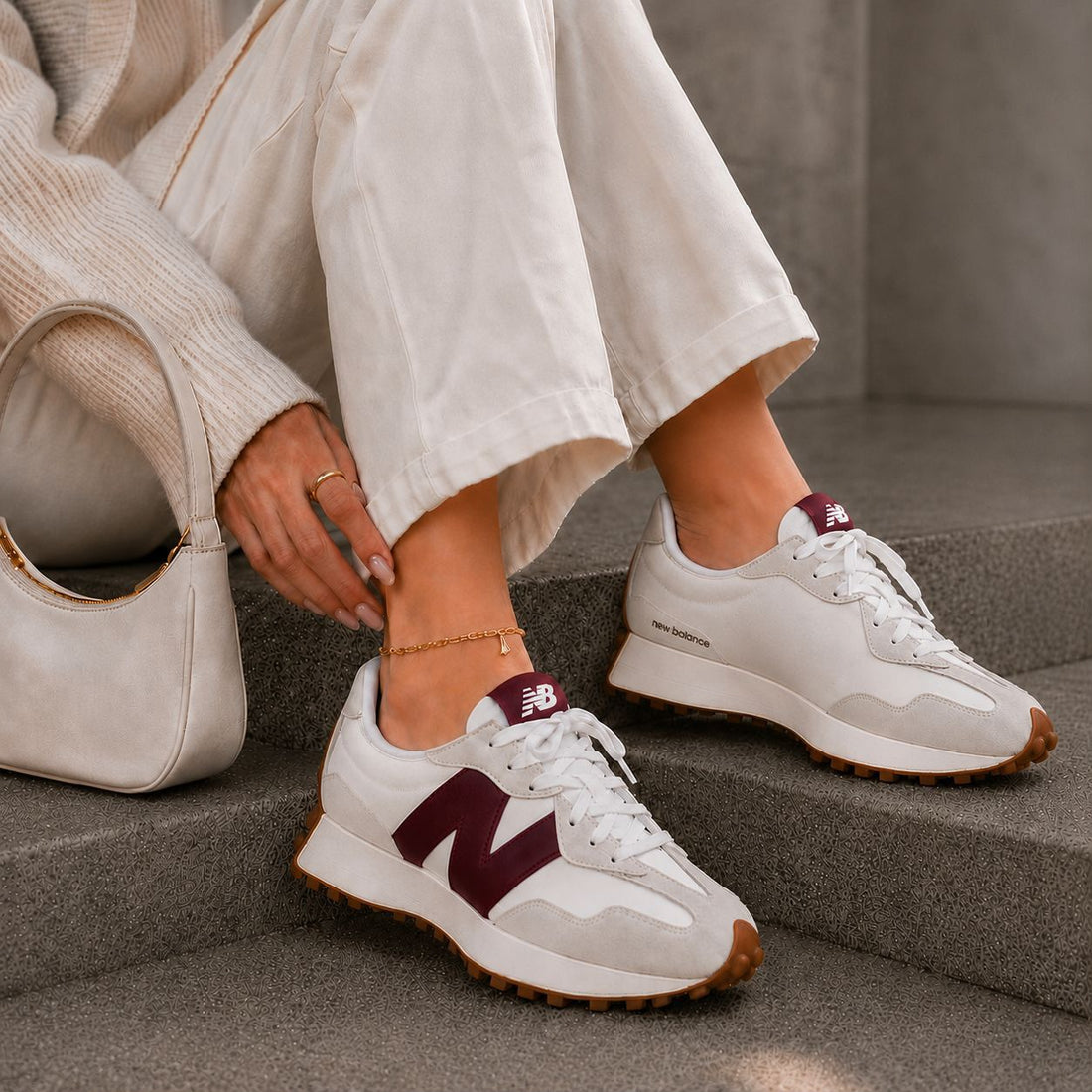 NEW BALANCE 327  | WHITE BORDEAUX