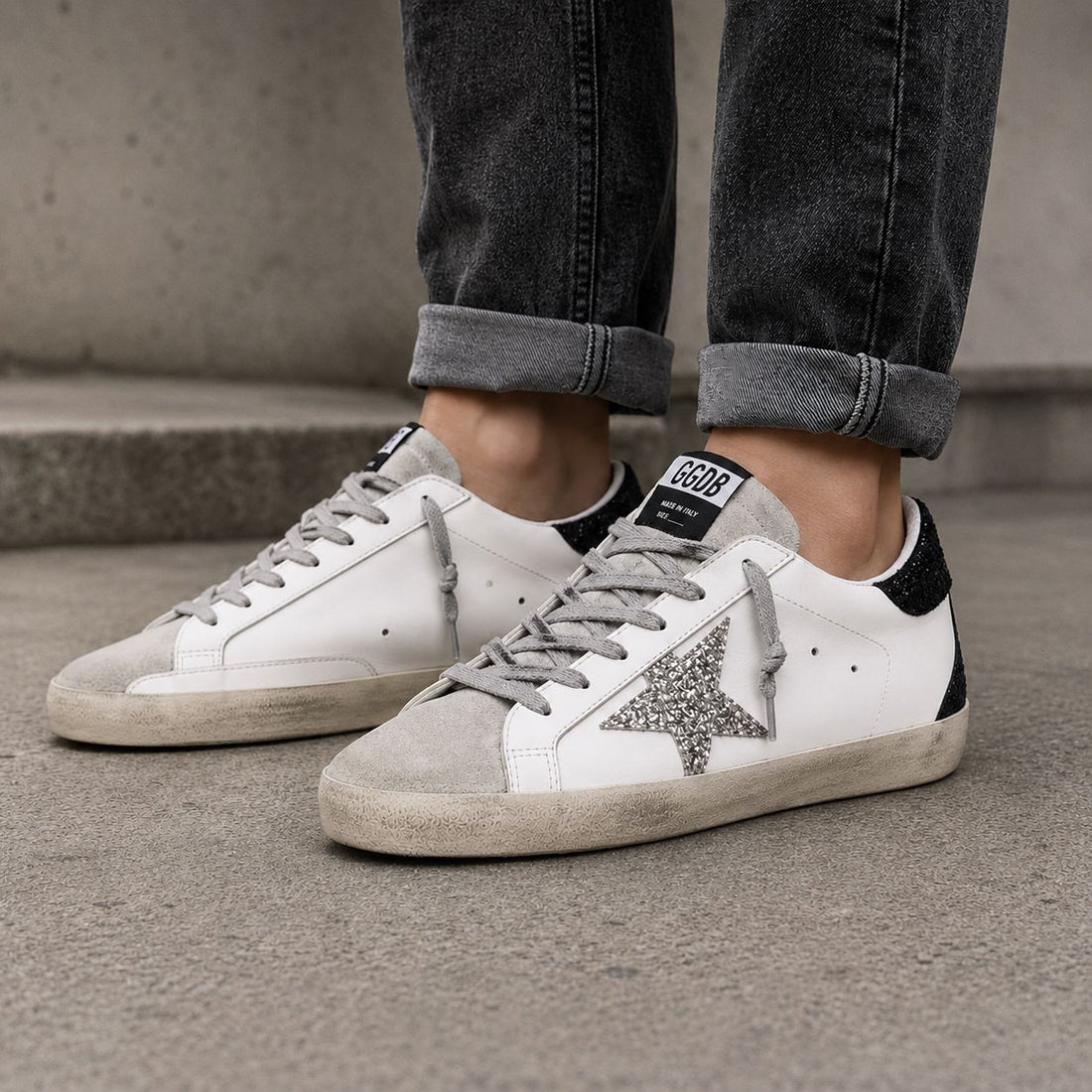GOLDEN GOOSE SUPERSTAR |  GLITTER SILVER