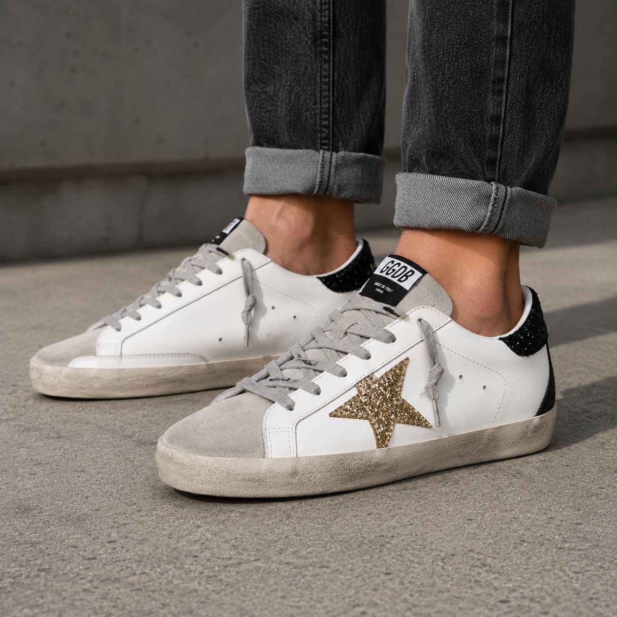 GOLDEN GOOSE SUPERSTAR |  GLITTER GOLD