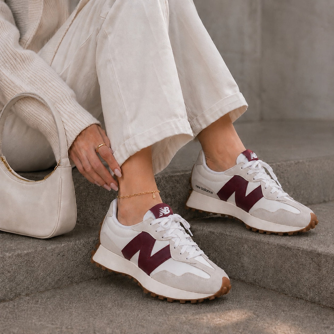 NEW BALANCE 327  | WHITE BORDEAUX