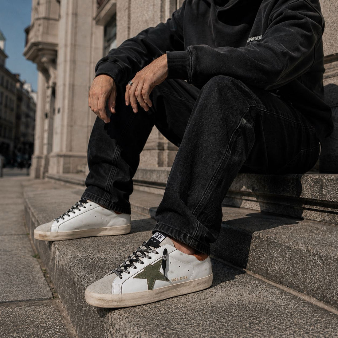 GOLDEN GOOSE SUPERSTAR |  WHITE OLIVE GREEN