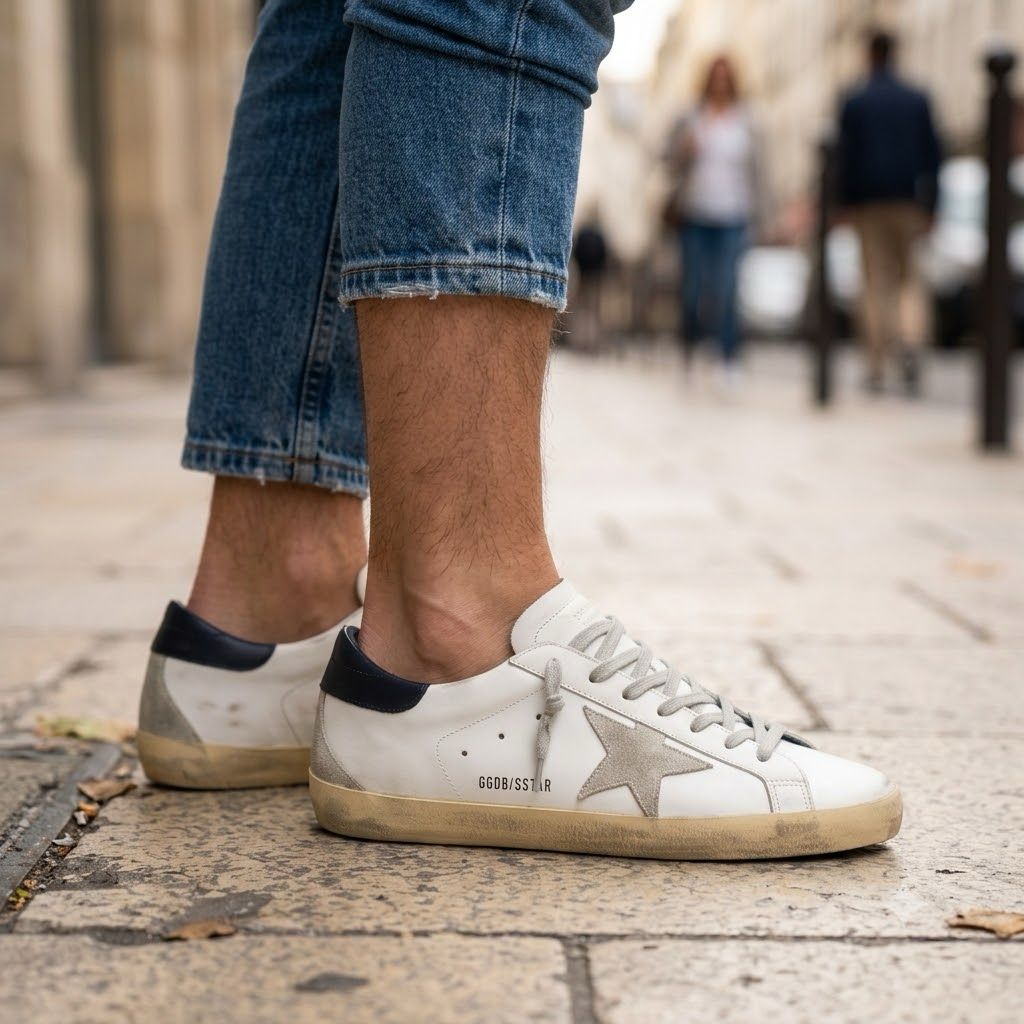 GOLDEN GOOSE SUPERSTAR |  WHITE BLUE